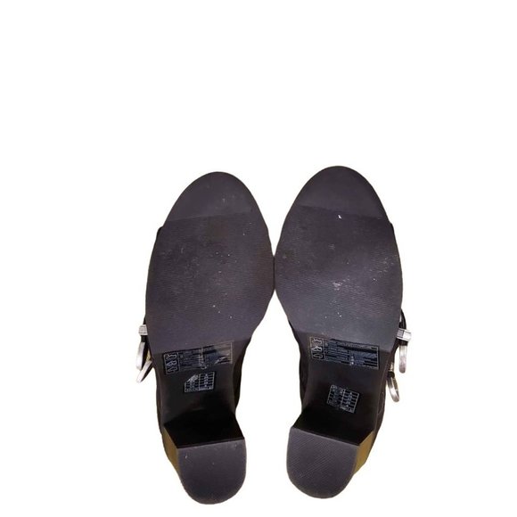 Black Suede Open Toe BOHO Mules - Picture 6 of 7